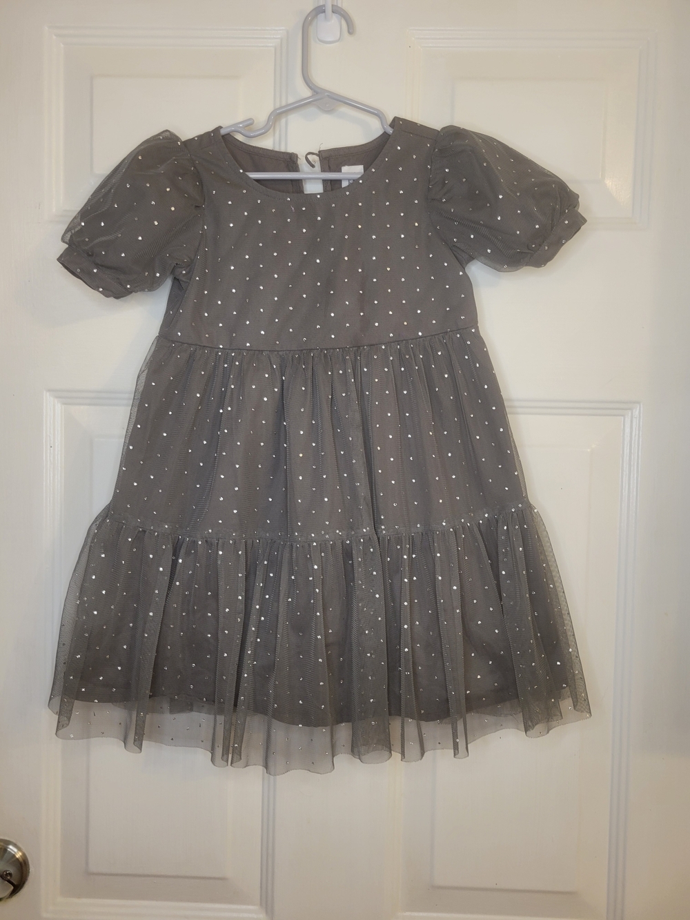 Gap Kids Gray Sparkle Tiered Tulle Dress - Picture 3 of 8
